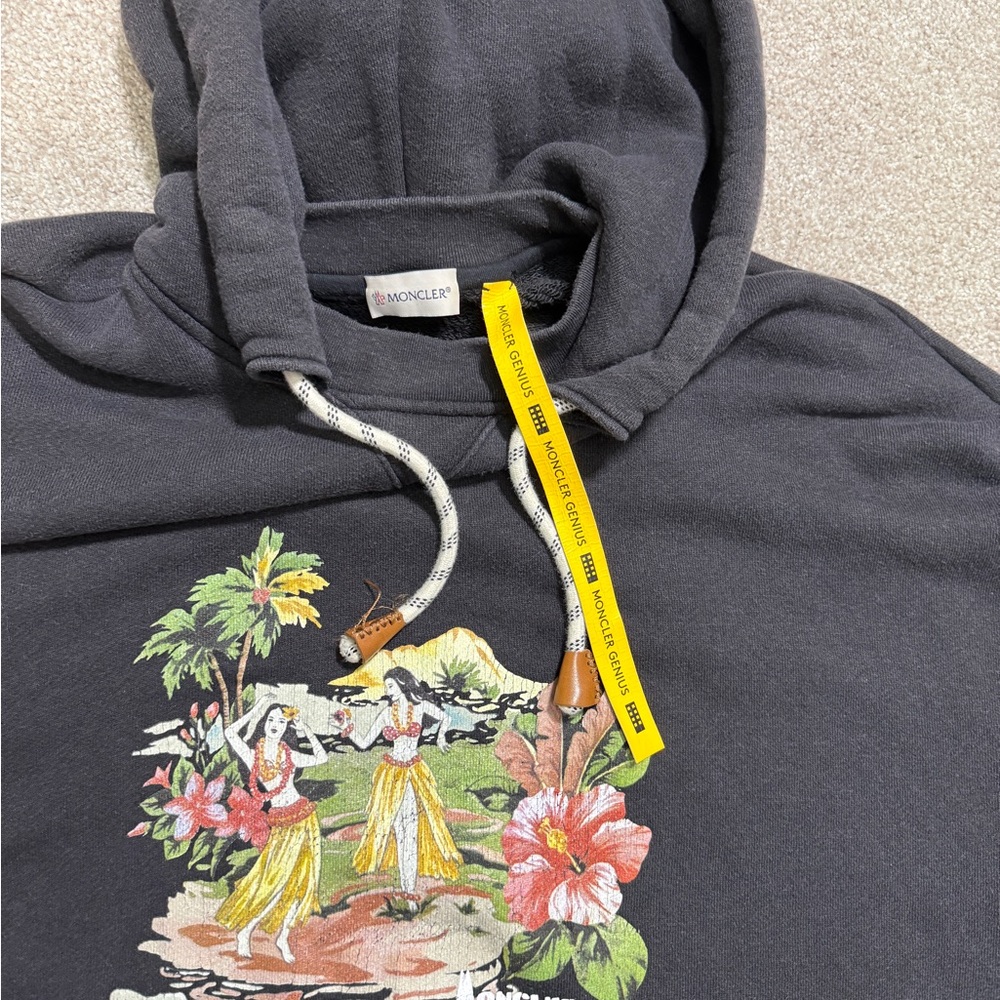 MONCLER X PALM ANGELS Collab Ladies Tropical Long Hoodie size Medium Oversized - Picture 15 of 16
